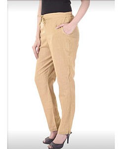 Women cotton pants Beige
