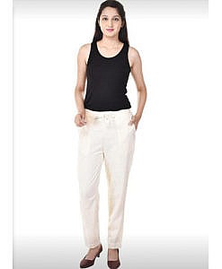 Women cotton pants with both side pockets