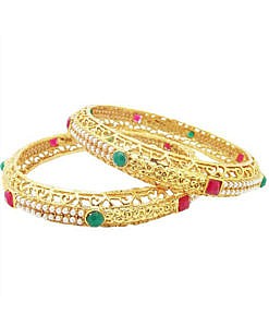 Gold plated artificial metal bangles