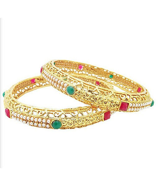 Gold plated artificial metal bangles