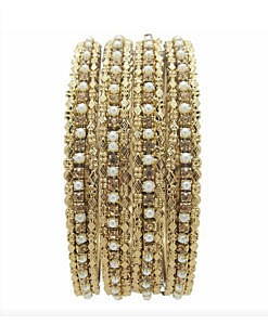 Antique metal bangles with pearl