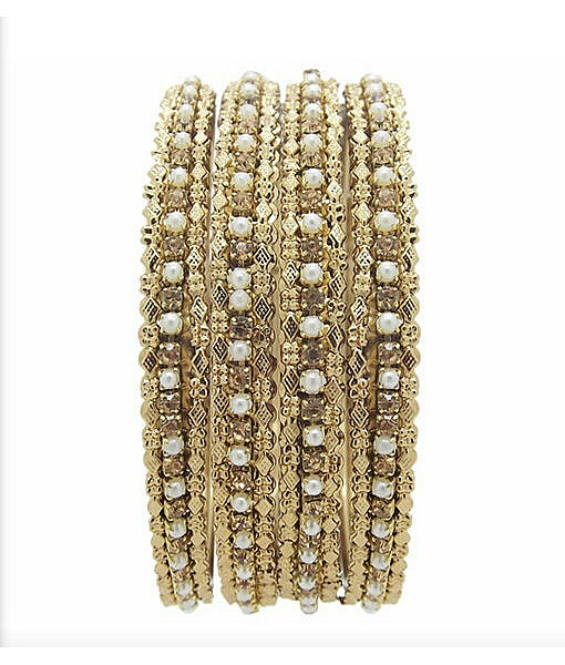 Antique metal bangles with pearl