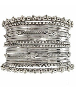 Metal bangles set Silver