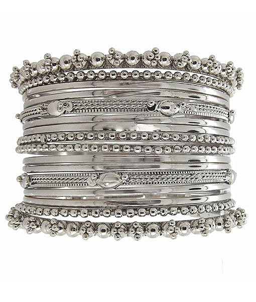 Metal bangles set Silver