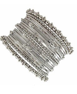 Metal bangles set Silver