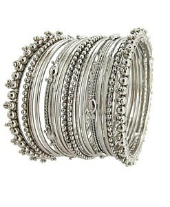 Metal bangles set Silver