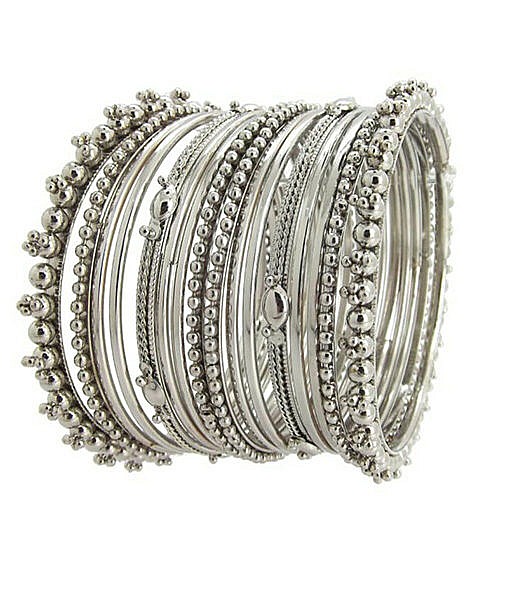 Metal bangles set Silver