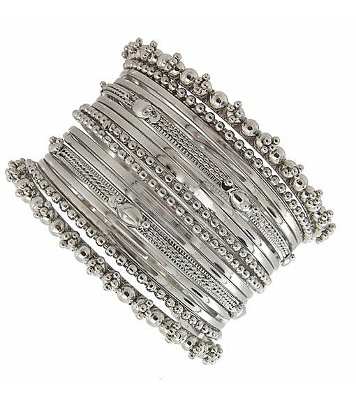 Metal bangles set Silver