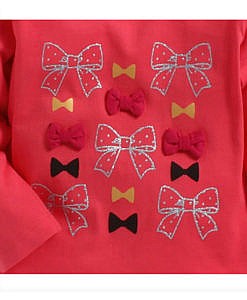 Girls pink top with bows