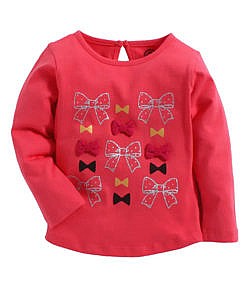 Girls pink top with bows