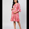Cotton printed short maternity dress