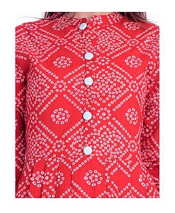 Feeding Cotton Kurti Red