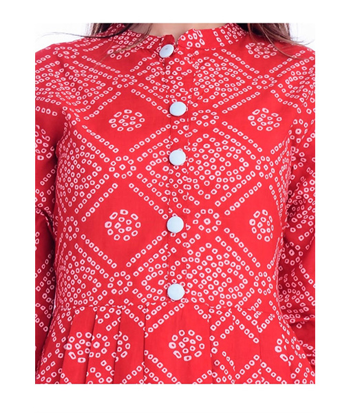 Bandhej print cotton feeding kurti 