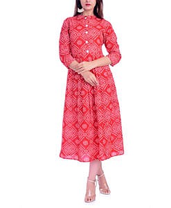 Bandhej print cotton kurti