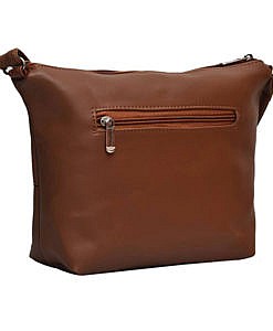 PU leather sling bag brown