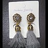 Carved Design Bricon Alloy Earrings GREY
