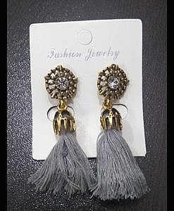 Carved Design Bricon Alloy Earrings GREY