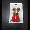 Carved Design Bricon Alloy Earrings RED