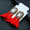 Women red tassels earrings