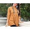Brown top with embroidery