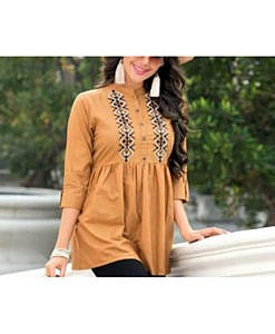 Brown top with embroidery