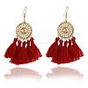 Tassel earrings red colour E0147