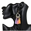 Women multi colour long tassels earrings