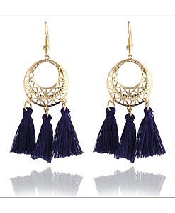 Women Navy blue Tassels earrings, dangle earrings, party wear earrings
