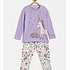 Full sleeves unicorn print night suit purple