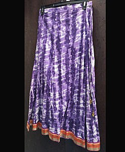 Women cotton long skirt with lace