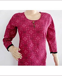 Pink cotton printed kurti