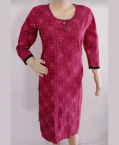 Pink cotton printed kurti