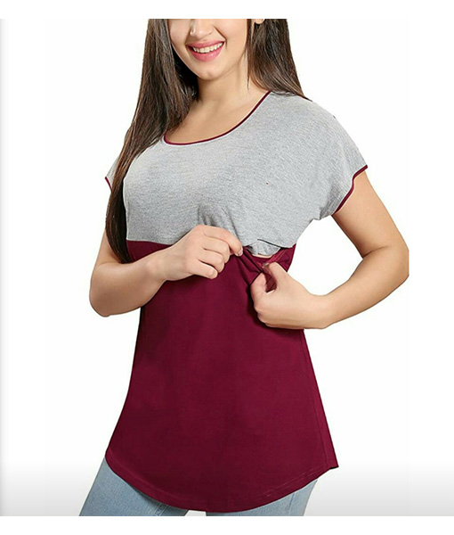 Maroon feeding nursing top 