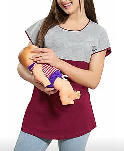 Maroon feeding nursing top