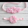 Pink maternity photoshoot waist belt with matching head band