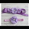 Purple maternity photoshoot waist belt with matching head band
