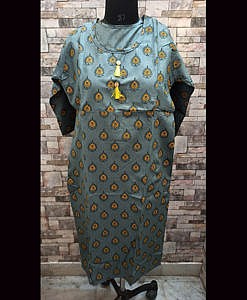 Feeding nursing kurti with vertical zip on both sides