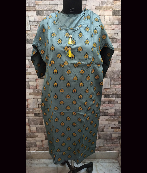 Dark grey feeding nursing kurti with vertical zip on both sides