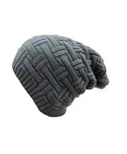 Unisex winter woolen beanie cap black with fleece
