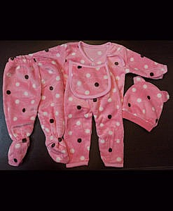 5 piece new born baby winter warm set pink