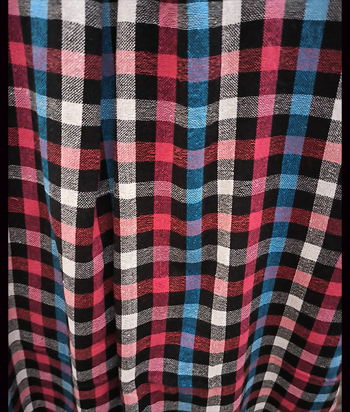 Multi colour check warm winter women night gown 