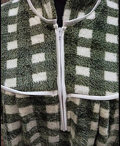 winter wear warm blanket fabric night gown with zip in front. 
