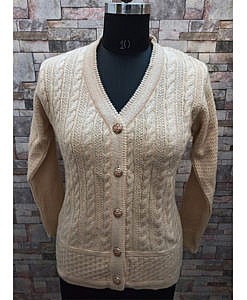 Women warm high quality woolen cardigan