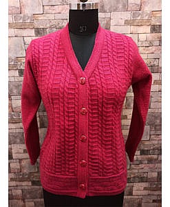 Women warm high quality woolen cardigan