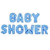 Baby Shower alphabet foil balloons blue