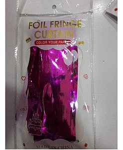 Foil Fringe Curtain 3X6 Magenta