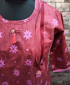 Feeding nursing kurti with vertical zip on both sides