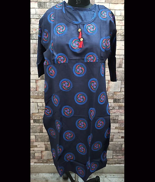 Navy blue feeding nursing kurti with vertical zip 