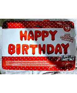 Happy Birthday alphabet foil balloons red