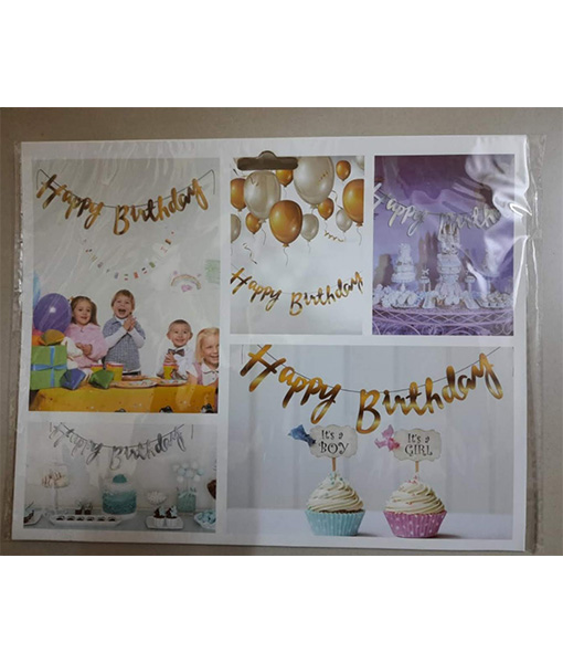 Happy birthday alphabet cutout banner (Silver)